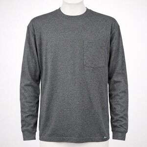 Woolrich Mens XL Long Sleeve Pocket T-Shirt Gray Cotton Green Label Collection